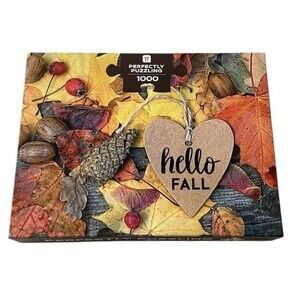 Perfectly Puzzling 1000 Piece Puzzle Hello Fall Autumn Leaves Poster Nature
